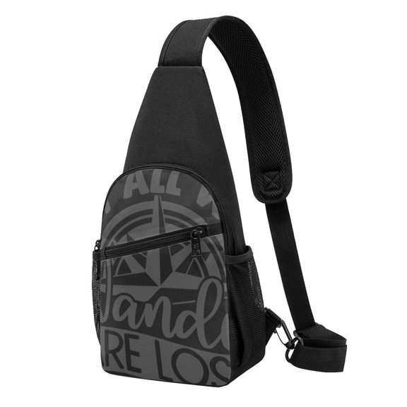 Xecao's Not All Who Wander Are Lost2 Print Sling Bag: A Versatile Chest, Shoulder, and Crossbody Backpack for Casual Days Out, Perfect for Both Men and Women