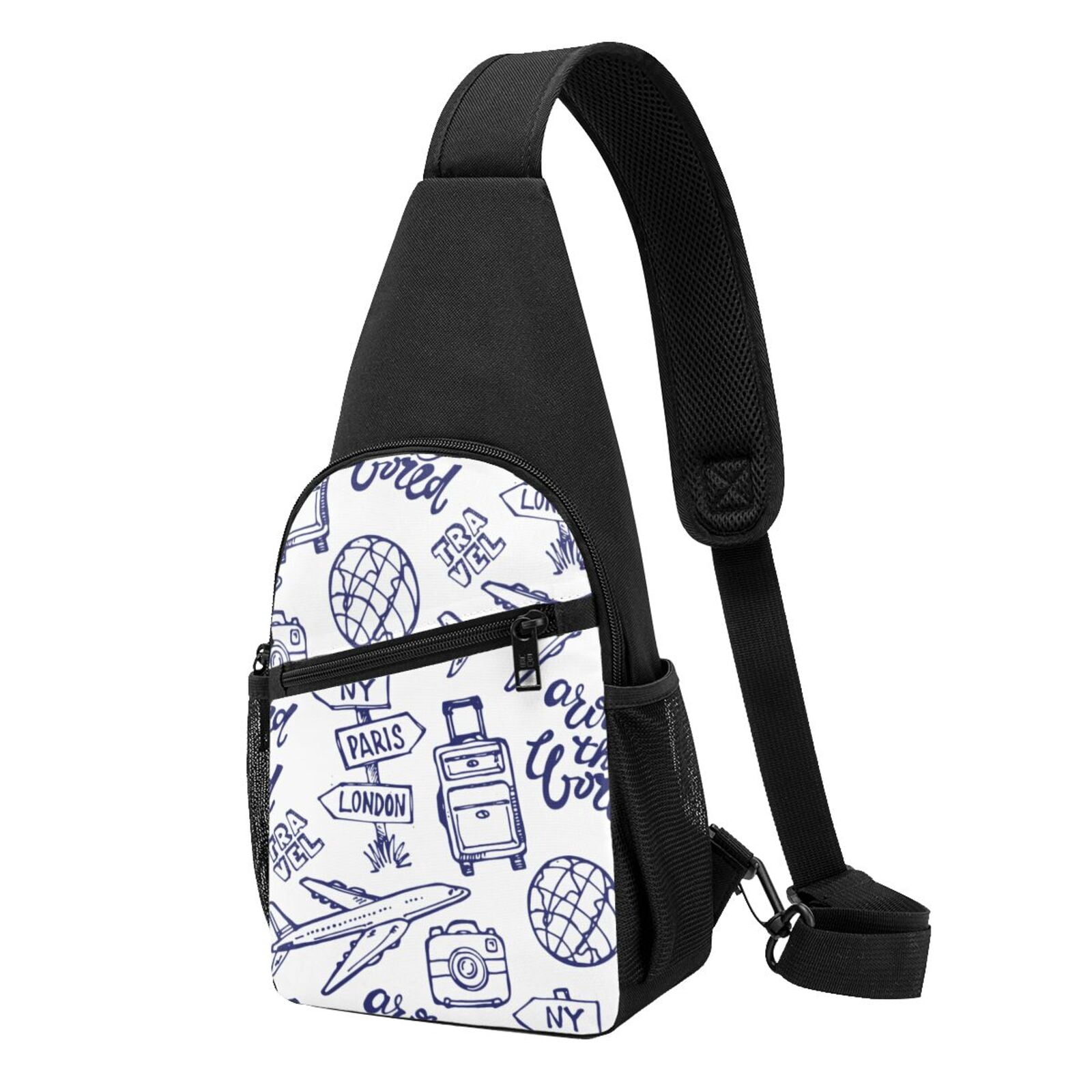 Xecao's World Travel2 Print Sling Bag: A Versatile Chest, Shoulder, and Crossbody Backpack for Casual Days Out, Perfect for Both Men and Women