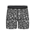 thumbnail image 1 of Xecao simple white Snowflake Print Boxer Briefs for Men's Stretch Moisture-Wicking Underwear, Mid-Rise Classics breathable fabric, 1 of 7