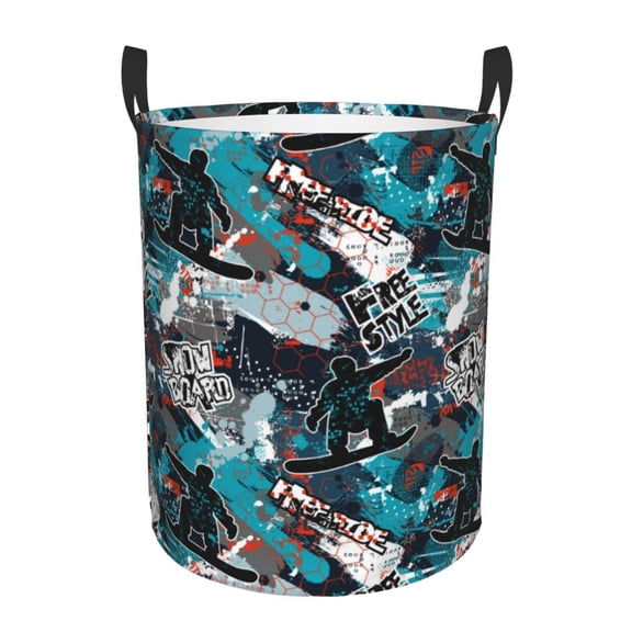 Xecao snow board colorful Print Laundry Basket,Laundry Hamper Designed for Storage Dirty Clothes Hamper,Collapsible Laundry Baskets-Small