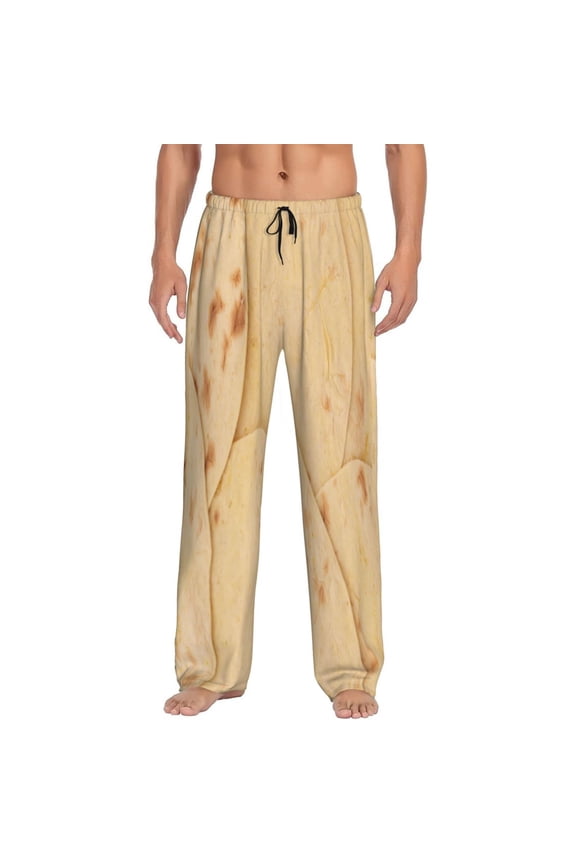 taco tortilla Men's Straight Lounge Pajama Pants - The Ultimate in Comfortable Sleepwear-Small