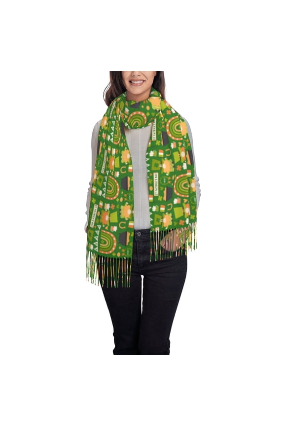 traditional Irish colours Pattern Womens Winter Scarf Fall Scarf Oversized Large Scarf for Women Warm Shawl Wrap