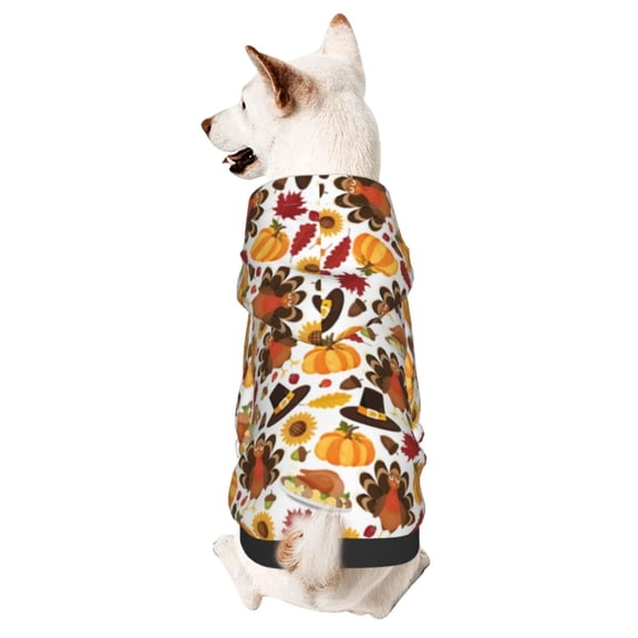 Xecao turkey hat Pumpkin Pattern Sweatshirts Winter Pet Dog Hoodie Puppy Coat Dog Sweaters Dog Clothes with Hat Dog Clothes Costume Outfit,Small Pets Wear-XX-Large