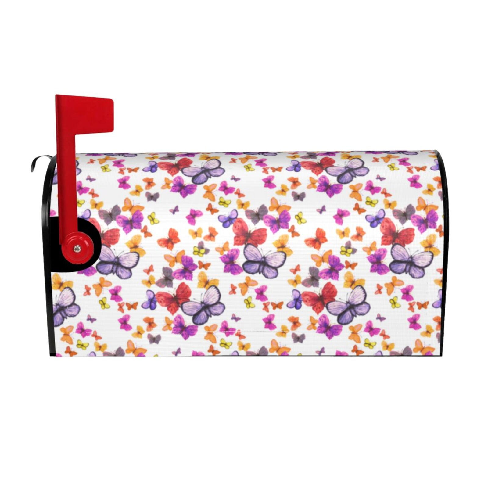Xecao watercolor butterflies for Mailbox Cover with Magnetic Strips, Waterproof and Sunscreen, Adds a Decorative Touch to Your Garden Yard-25.5x21 in