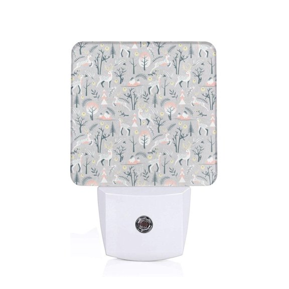 Xecao white Moose winter tree for Night Light - a Wall-mounted LED Fixture with A Dusk-to-dawn Sensor, Ideal for Bedrooms, Bathrooms, Hallways, and Kitchens-US