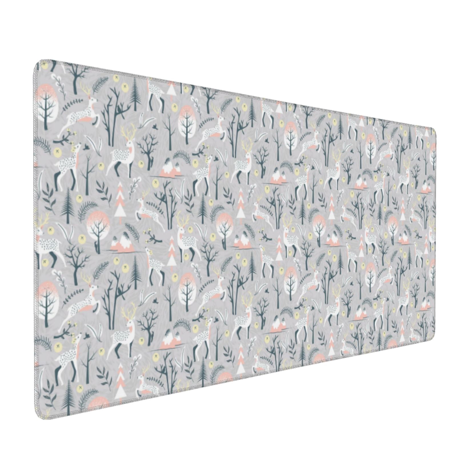 Xecao white Moose winter tree Print Large Mouse Pad, 16x35.5in Mousepad ...