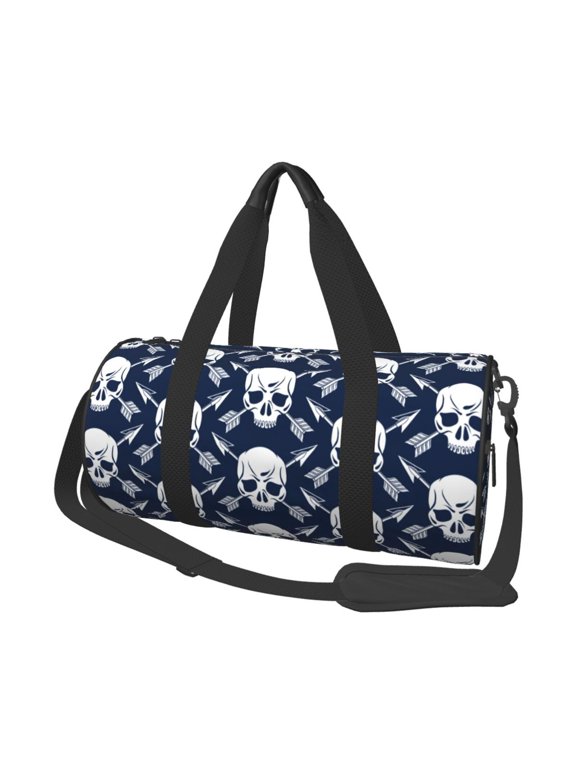 white arrow Skull Print Travel Duffle Bag, Bag Carry On Tote Bags for Women, Travel Sport Gym Bag for Men, Hospital Bag for Labor and Delivery