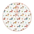 thumbnail image 1 of Xecao winter Snowflake Dachshund Pattern Christmas Tree Skirt Round Xmas Tree Mat Base Cover for Holiday Home Decorations-48", 1 of 6