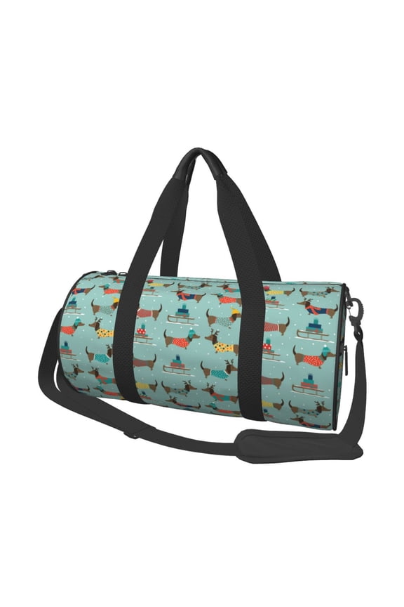 winter ski Dachshund Print Travel Duffle Bag, Bag Carry On Tote Bags for Women, Travel Sport Gym Bag for Men, Hospital Bag for Labor and Delivery