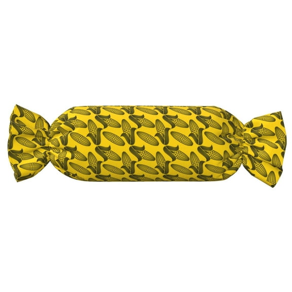 Xecao yellow Corn Print+Candy-Inspired Plush Pillow for Men Women Suitable for Beds, Sofas, Game Rooms Drawstring Closure