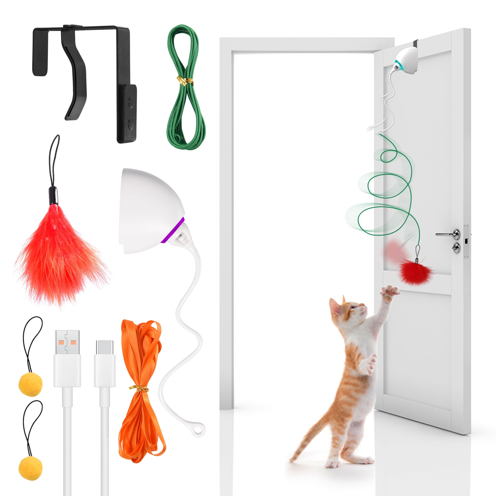 Xecessory Interactive Cat Feather Toys, Electronic Teaser Cat Toys
