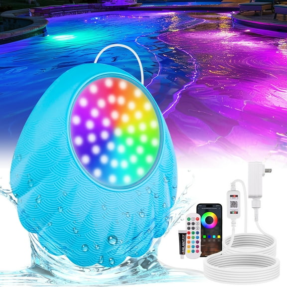 Xecessory LED Pool Lights with APP & Remote Control, 10W RGB Submersible Led Lights, Waterproof Underwater Light with Music Sync for Inground Above Ground Pool, Hot Tub