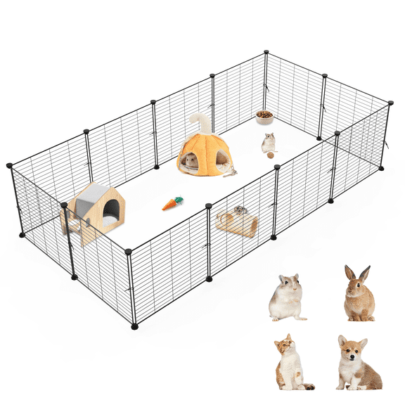 Xecessory Small Animal Playpen, DIY Pet Pen Rabbit Cage Guinea Pig Cage, Midwest Guinea Habitat for Bunny, Ferret, Hedgehog, 47" x 23"