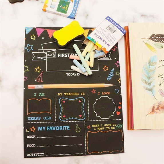 Xechzx Back to School Supplies, First Day of School Sign, Reusable for Years to Come, Easy to Erase, 1Pc Double-Sided Fun First and Last Day of School Board, Sturdy & Reusable