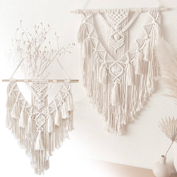 Xechzx Macrame Wall Hanging Wall Tapestry Hand Woven Tapestries and Tassel Wall Hangings Bohemian Wall Decor Geometric Woven Tapestry Crafts (1Pc 21.6"x27.5")
