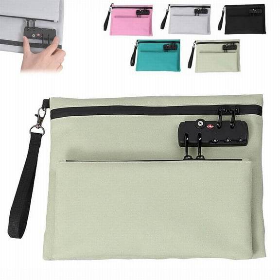 Xechzx Money Bag with Lock, Bag with Lock and Zipper, Money Travel Bag with Zipper, Multiple Pockets and Combination Lock Close, Odorless Durable Travel Organizer Cases