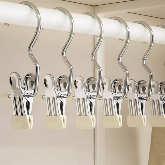 Xechzx Towel Clips, Boot Hangers for Closet, Hanging Clips, Laundry Hanging Hooks Clips, Hanger Clips for Pants, 1Pc Heavy Duty Stainless Steel 360° Rotatable Clips