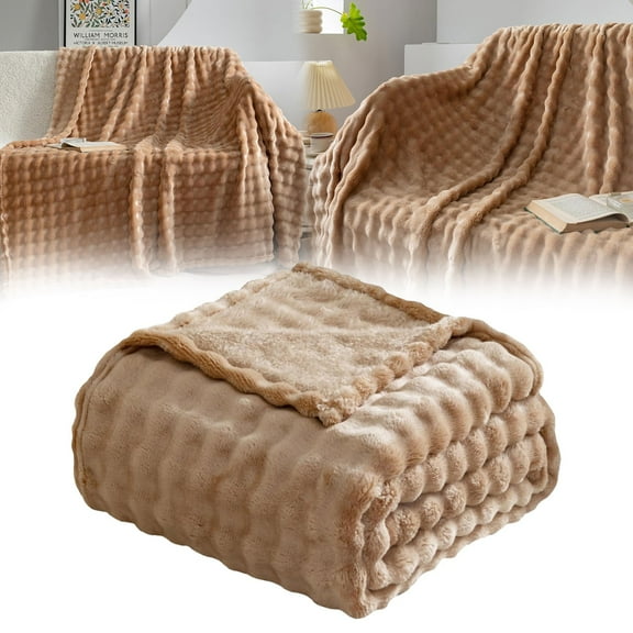 Xechzx Ultra Soft 3D Bubble Throw Blanket Cozy Lightweight Flannel Fleece Blanket for Bed Sofa & Couch All Season Warm Plush Blanket for Home Travel (1Pc 70x100cm)