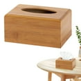 thumbnail image 1 of Xechzx Wooden Tissue Box Cover Natural Bamboo Tissue Holder Organizer for Bathroom Living Room Office Desk Modern Rectangular Napkin Storage Home Decor (1Pc 6.5"x4.7"x3.1"), 1 of 9