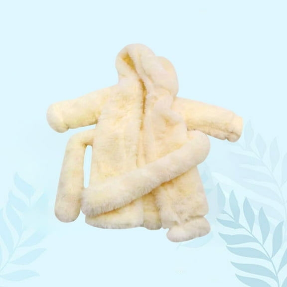 Xecvkr 18 Inch Doll Clothes Winter Velvet Vest Denim Jacket Three Piece Set Fashion Outfit Accessories for Reborn Dolls