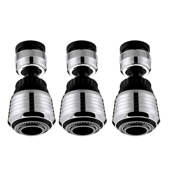 Xecvkr 360 Degree Swivel Faucet Nozzle Water Filter Adapter Aerator Diffuser Rotatable Tap Kitchen Sink Water Saving Soft Pressure ABS Stainless Steel 2-5pcs