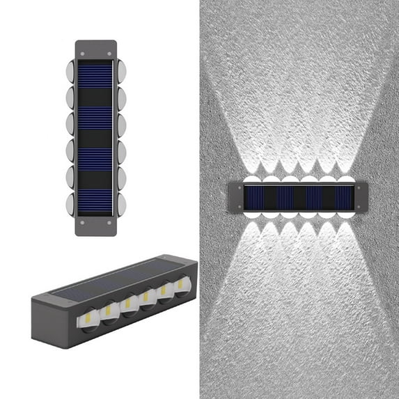 Xecvkr 4 Pack Solar Wall Light Outdoor Waterproof LED Illuminating Lamp for Garden Porch Pathway Yard Fence Modern Decor Auto On Off