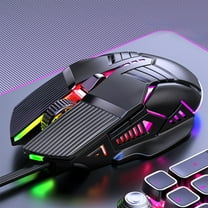 Xecvkr 4-Speed DPI Adjustable RGB Wired Gaming Mouse Macro Programming USB Multi-Device Customizable Light Effect Ergonomic 13.1x7.6x3.8cm 1 Pack