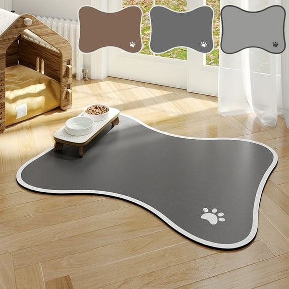 Xecvkr Absorbent Diatomaceous Earth Pet Feeding Spatter Mat, Non-Slip, Waterproof, Easy-to-Clean Dining Mat for Dogs - Perfect for Cages and Floor Use, Folds Easily for Storage -