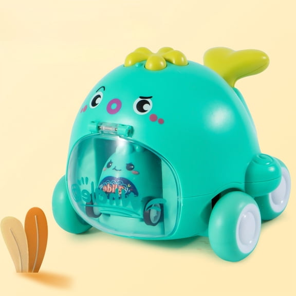 Xecvkr Animal Parent-Child Ejector Car Mini Inertia Rebound Vehicle Educational Interactive Toy for Children 11x11x11cm Fine Motor Skills Development