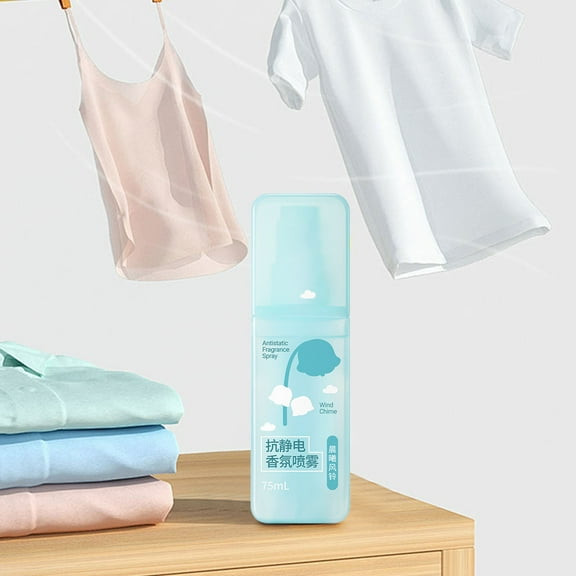 Xecvkr Antistatic Spray Clothes Softener Wrinkle Remover 75ml Portable Travel Fresh Garment Quick Smooth Fabric Easy Use 1 Pc