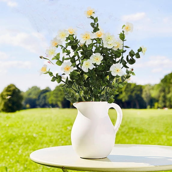 Xecvkr Artificial Camellia Wedding Handheld Flower Silk Bouquet Simulation Decor Home Arrangement Bridal Party Gift Real-Look Blossom Table Decoration 1 Pcs White Free Size