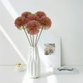 thumbnail image 1 of Xecvkr Artificial Dandelions Stalk s 6 Pack Flocked Fake Flowers for Home Decoration Vase Arrangement Fluffy Bloom Design Pink Purple Green White, 1 of 6