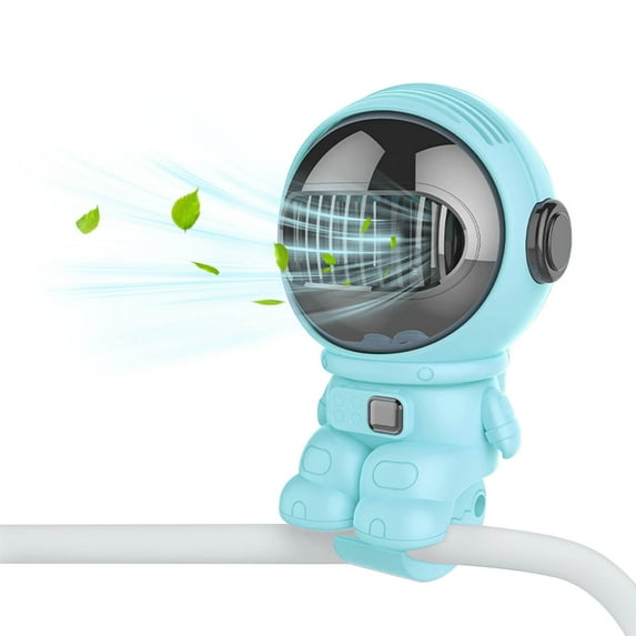 Xecvkr Astronaut Stroller Fan, USB Rechargeable, 3 Speeds, Flexible Legs, for Kids Carriage, Desk, Outdoor, 2000-4000mAh Battery, Safe No-Blade Design
