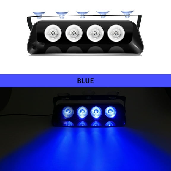 Xecvkr Automotive LED Strobe Light Suction Cup Mount Emergency Warning Flash Lamp with 16 Modes for Car Truck Vehicle 12-24V Aluminum Alloy Construction