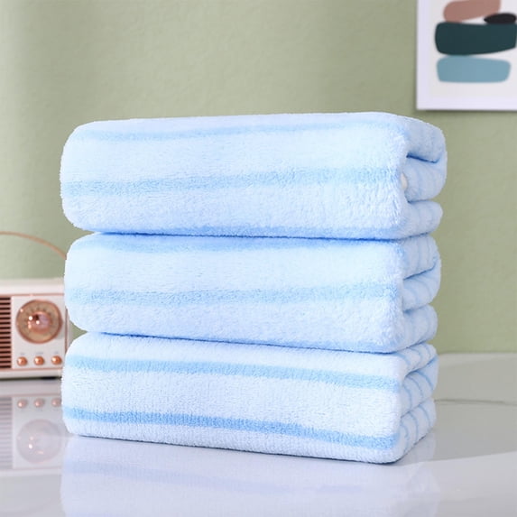 Xecvkr Bath and Hand Towel Set Deluxe Bath Towel Set Soft Absorbent High Water Bathroom Wash Towels Spa Multipurpose 3-Pack Blue