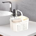 thumbnail image 1 of Xecvkr Bathroom Storage Basket Portable Organizer Plastic Handle Drain Holes Multifunctional Bath Caddy for Toiletries Shower Dorm Gym Home Basket 1pc White, 1 of 6