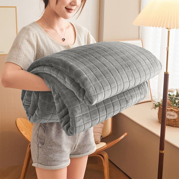 Xecvkr Blanket Throws Plaid Solid Color Flannel Blanket Couch Lap Kids Car Soft Warm Polyester 59.05x39.37in Blue Pink Beige Wine 1 Piece