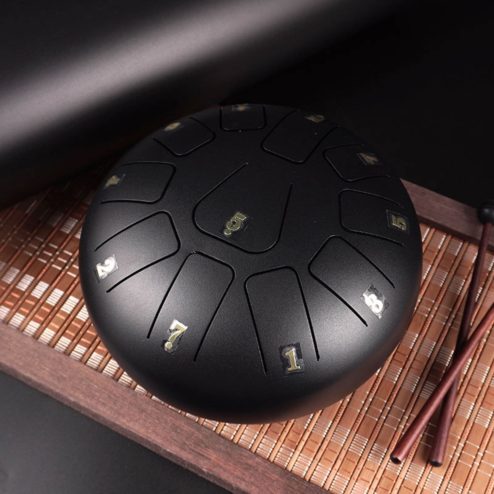 Xecvkr Buddha Stones Steel tongue Drum Mini Handpan Zen Yoga Music therapy Kids Adult Education Entertainment Durable Portable 8in Easy Play Mallets tones Sheet 1pc