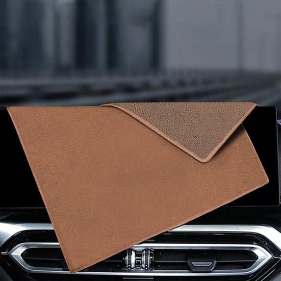 Xecvkr Car Towel Suede Microfiber Scratch Free Quick Dry Double Sided Lint Free Multipurpose Wash Cloth 1 Pack Coffee