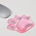 thumbnail image 1 of Xecvkr Cat Paw Mouse Pad Solid Color Transparent Silicone Wrist Rest Support for Office Game Desk Cool Comfortable Non Slip Base Pink Red Green, 1 of 6