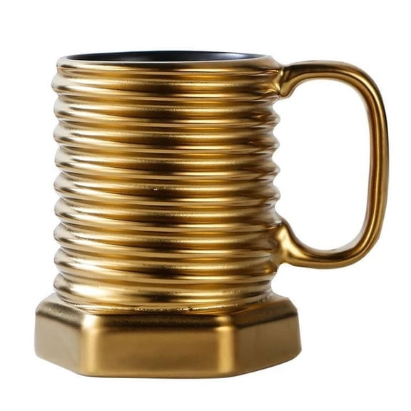 Xecvkr Ceramic Mug with Screw Design Matte Finish Large Handle for Coffee Tea Milk Dishwasher Safe 350ml Capacity