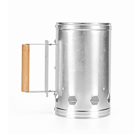Xecvkr Charcoal Chimney Starter for BBQ Grill, Outdoor Patio Coal Igniter with Wooden Handle, No Lighter Fluid Needed, 1 Starter