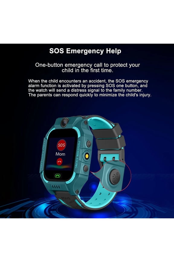 Children's Smart Watch SOS Emergency Call GPS Location Games Voice Chat Camera Weather Alarm Clock Waterproof 3-12 Years Old 1.44 Inch 1 Piece