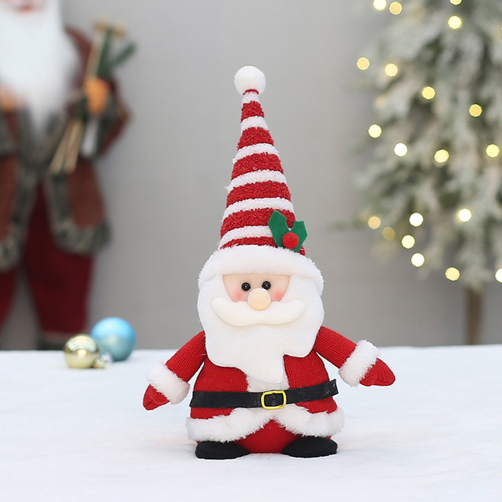 Xecvkr Christmas Knitted Fabric Sitting Santa Claus Snowman
