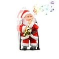 thumbnail image 1 of Xecvkr Christmas Musical Santa Claus Dancing Figure ABS Battery Operated Red Animated Statue Table Party Holiday Gift 11.22in 1pc, 1 of 6