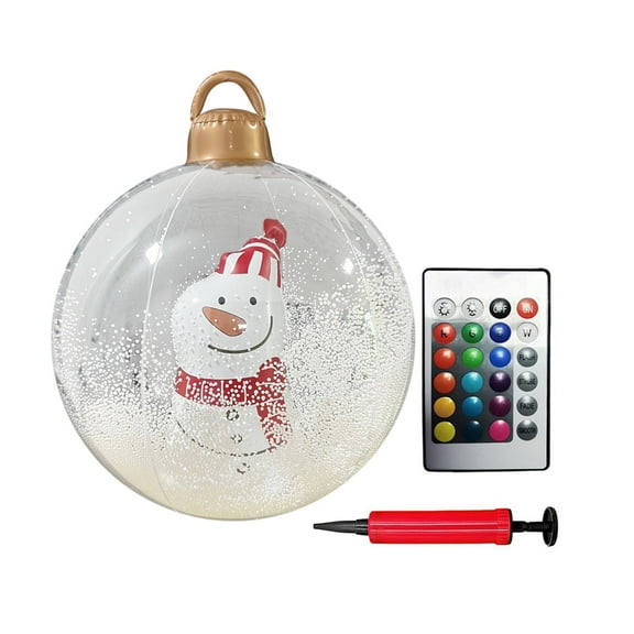 Xecvkr Christmas Ornament Ball Inflatable Christmas Ball Decoration Patio Outdoor Yard Party Ambience PVC 60cm Eye-catching Easy Storage 1 Piece
