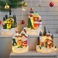 thumbnail image 1 of Xecvkr Christmas Resin Gingerbread House Small Santa Snowman Microlandscape LED Music Light Collectible Tabletop Decoration Holiday Gift Battery Powered 1pc, 1 of 7