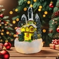 thumbnail image 1 of Xecvkr Christmas Resin Gingerbread House Small Santa Snowman Microlandscape LED Music Light Collectible Tabletop Decoration Holiday Gift Battery Powered 1pc, 1 of 4