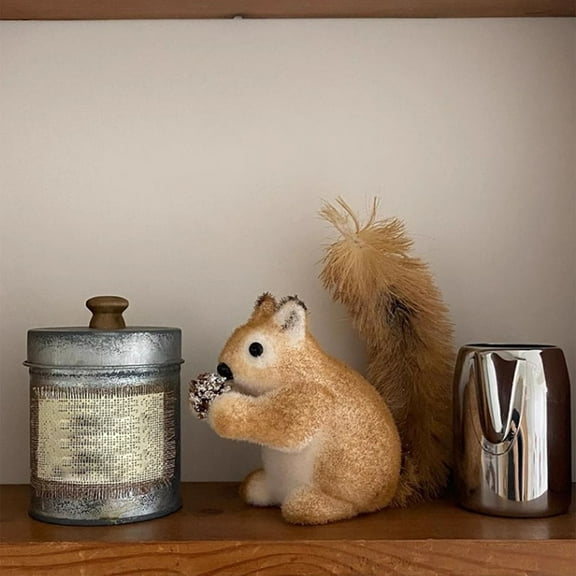 Xecvkr Christmas Squirrel Ornament Simulation Cute Foam Animal Doll Pendant Realistic Brown Tree Hanging Holiday Decor 3.9x1.9in 1pc