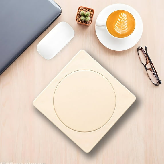 Xecvkr Coffee Cup Heating Pad 55 Degree Constant Temperature Gravity Activated Electric Mug Warmer Desk Tea Water Hot Plate Office Hot Beverage Heating Coaster Device Yellow Free Size